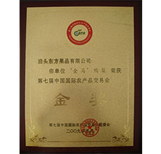 2009年國際農(nóng)交會(huì)鴨梨金獎(jiǎng)